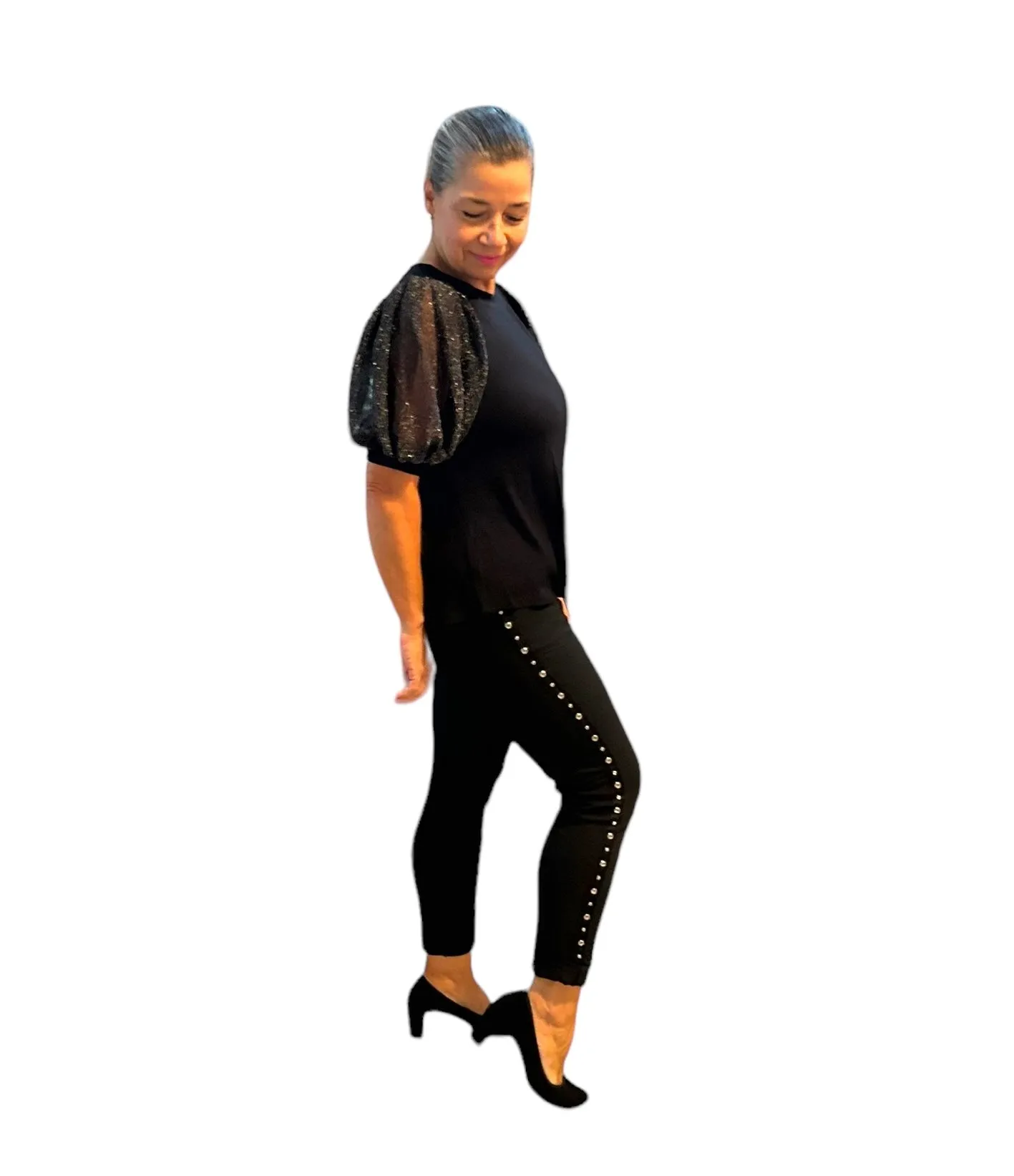 * BEST SELLER *  Studs & diamante Italian magic pants