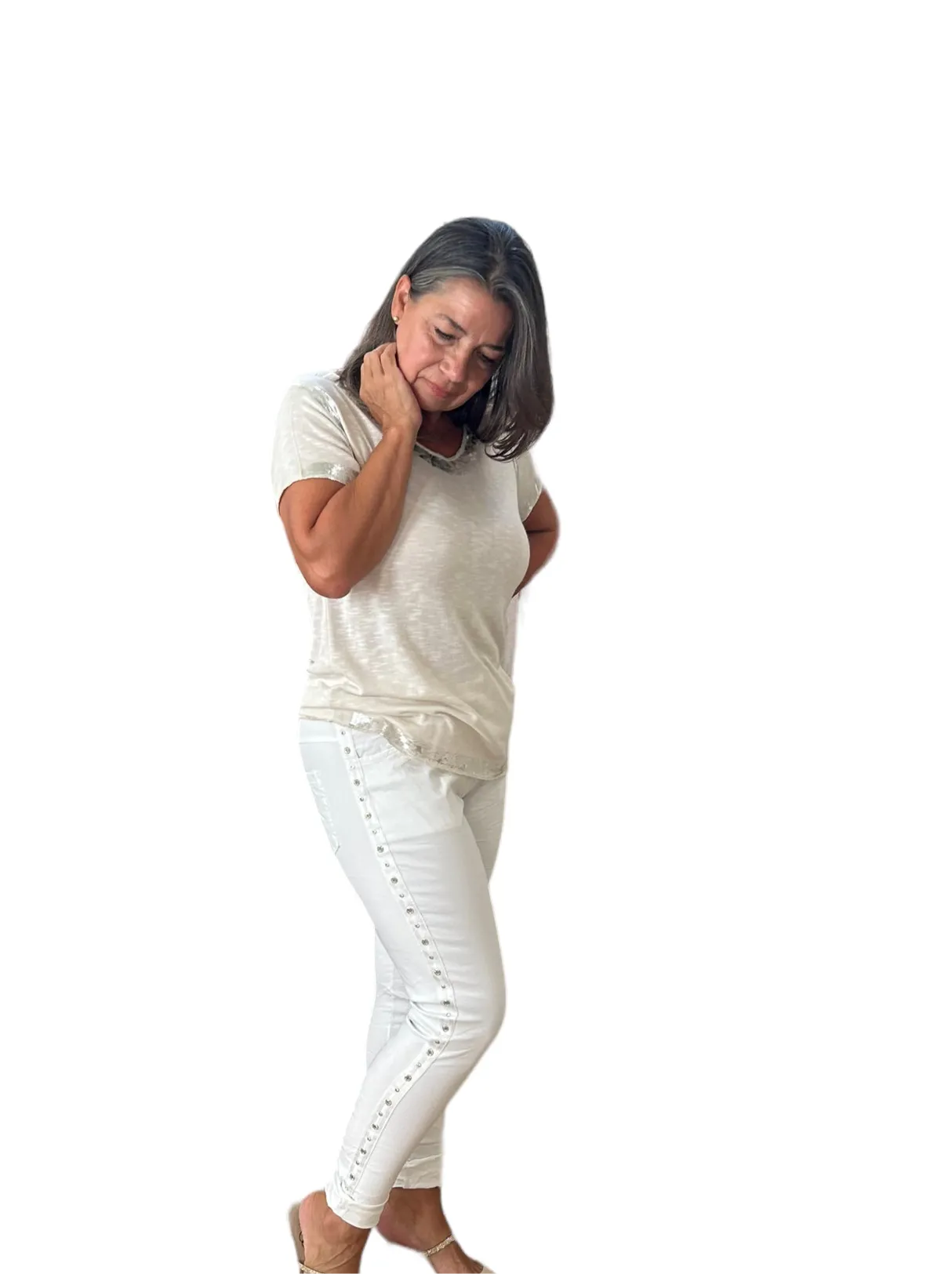 * BEST SELLER *  Studs & diamante Italian magic pants