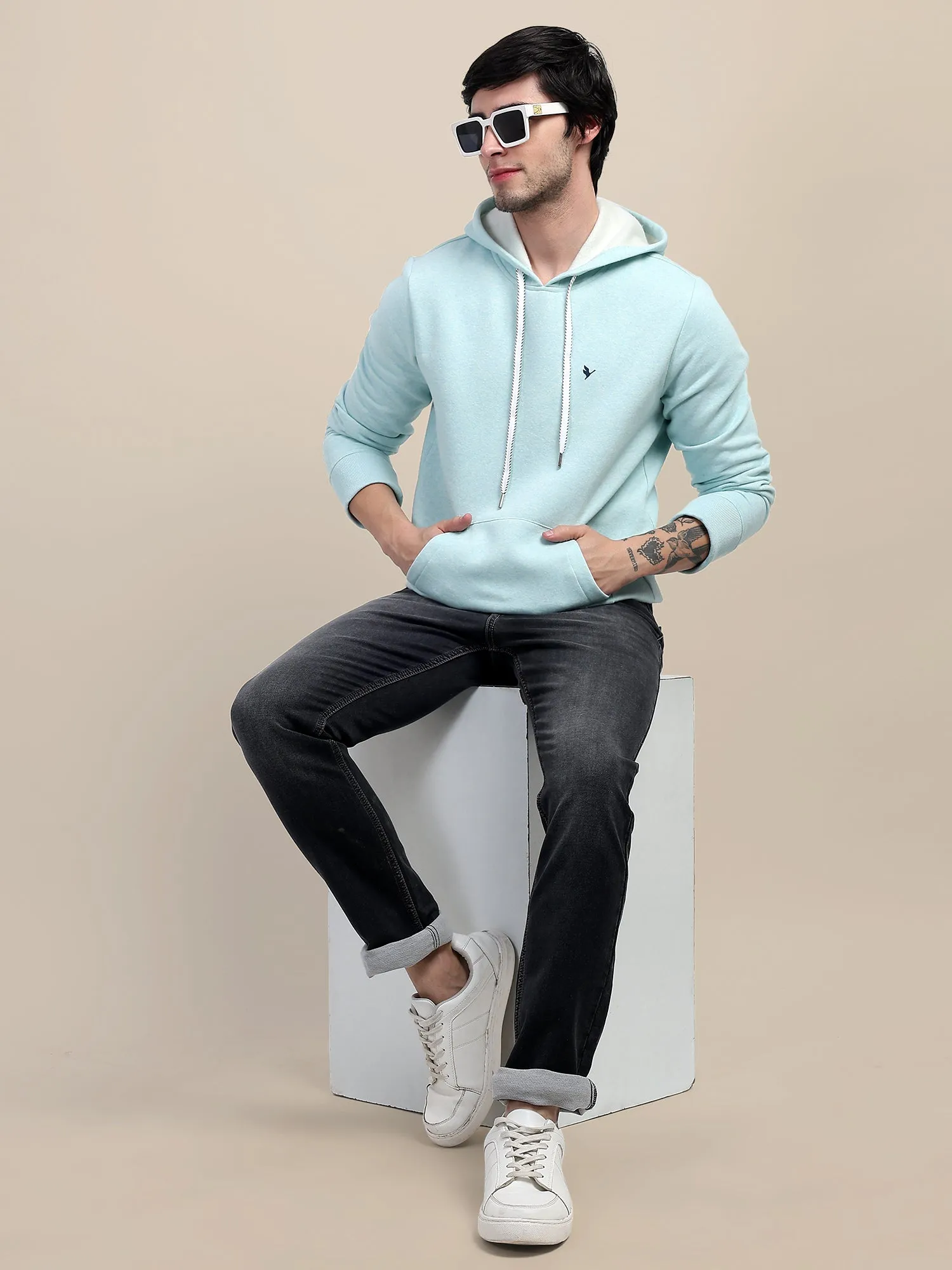 AMSWAN MEN'S AQUA  STYLISH AND COMFORT FIT HOODIE