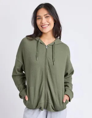 Beachy Long Sleeve Zip Hoodie - Clover