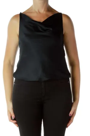 Black Silk Tank Top