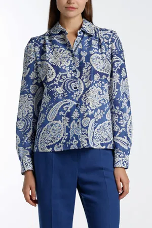 BONIFICO BLUE PAISLEY SHIRT