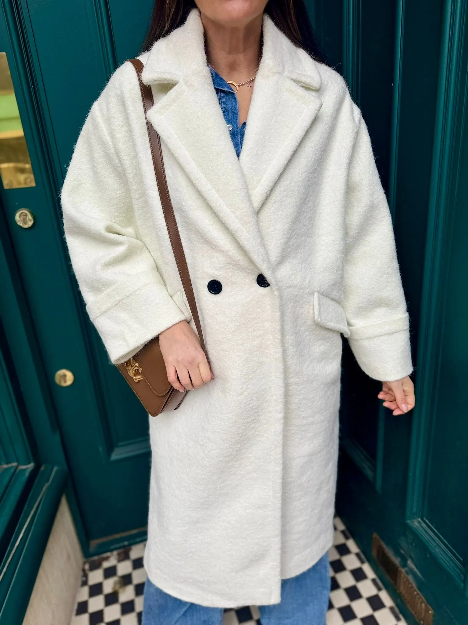 Bristol Wool Blend Coat Ecru