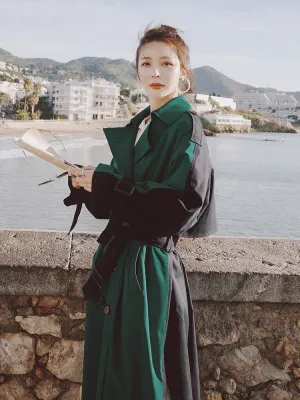 British Hepburn Windbreaker Over The Knee Women's Coat
