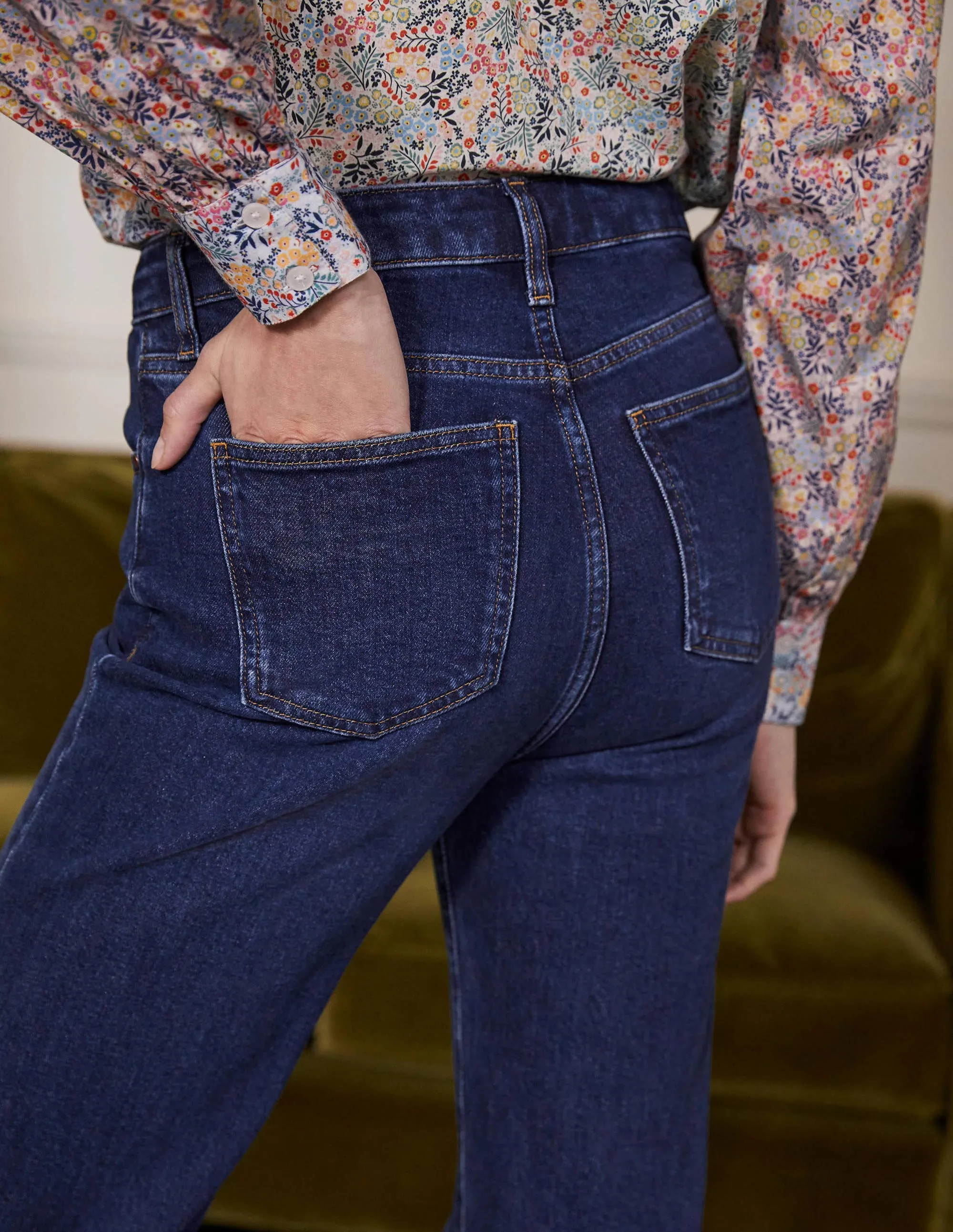 Button Fly Relaxed Flares-Dark Vintage