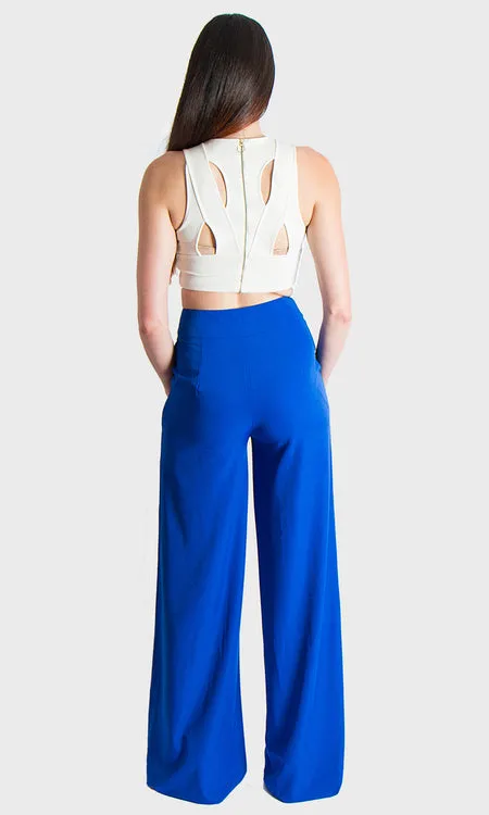 Double Button Pants - Blue