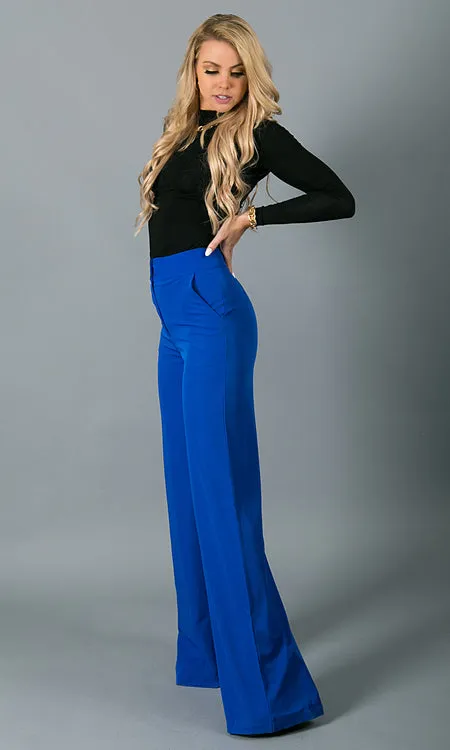 Double Button Pants - Blue