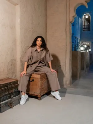DUBAI PANTS & SHIRT CO-ORD - TAUPE