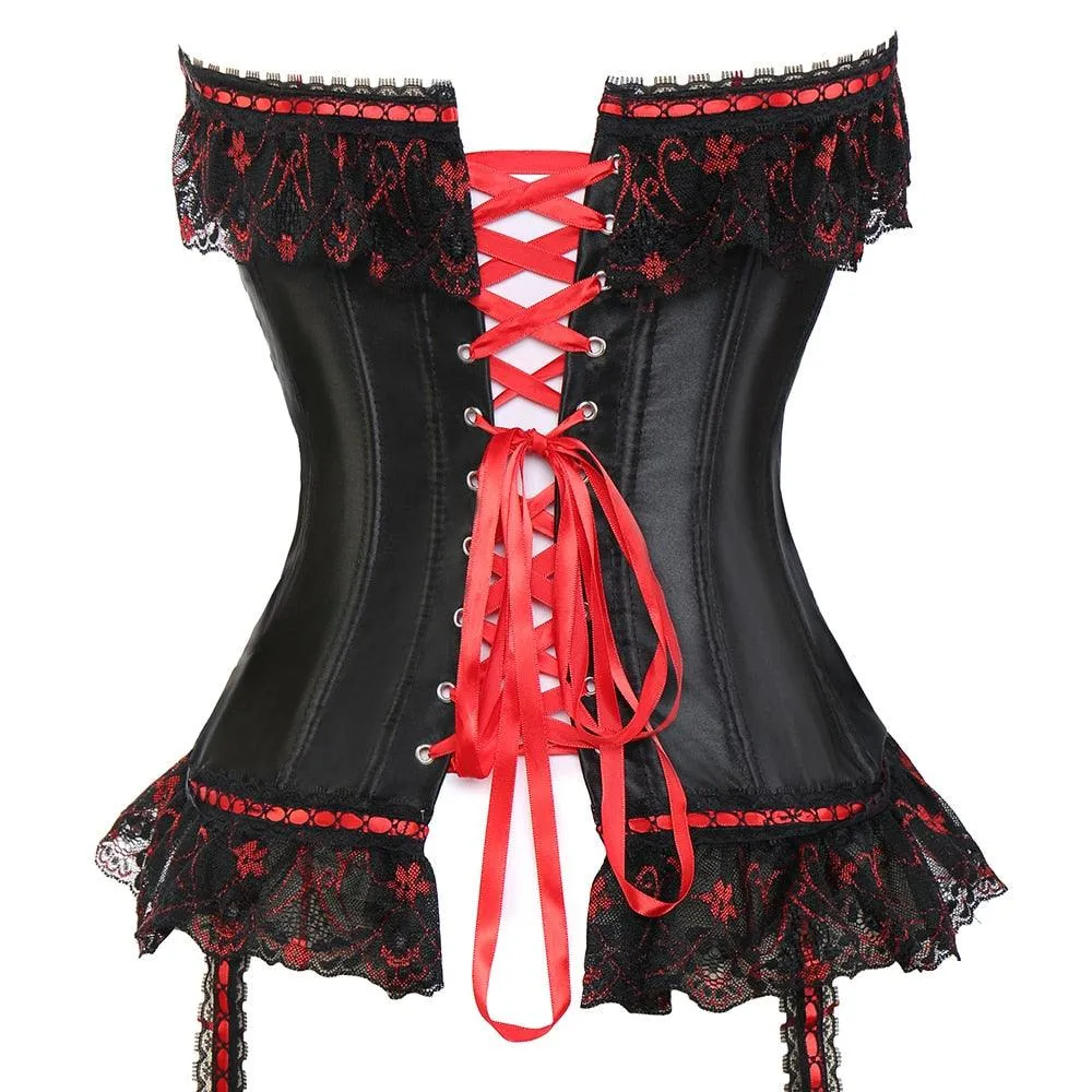 Floral Embroidery Corset Lingerie  Elegant Lace Bustier