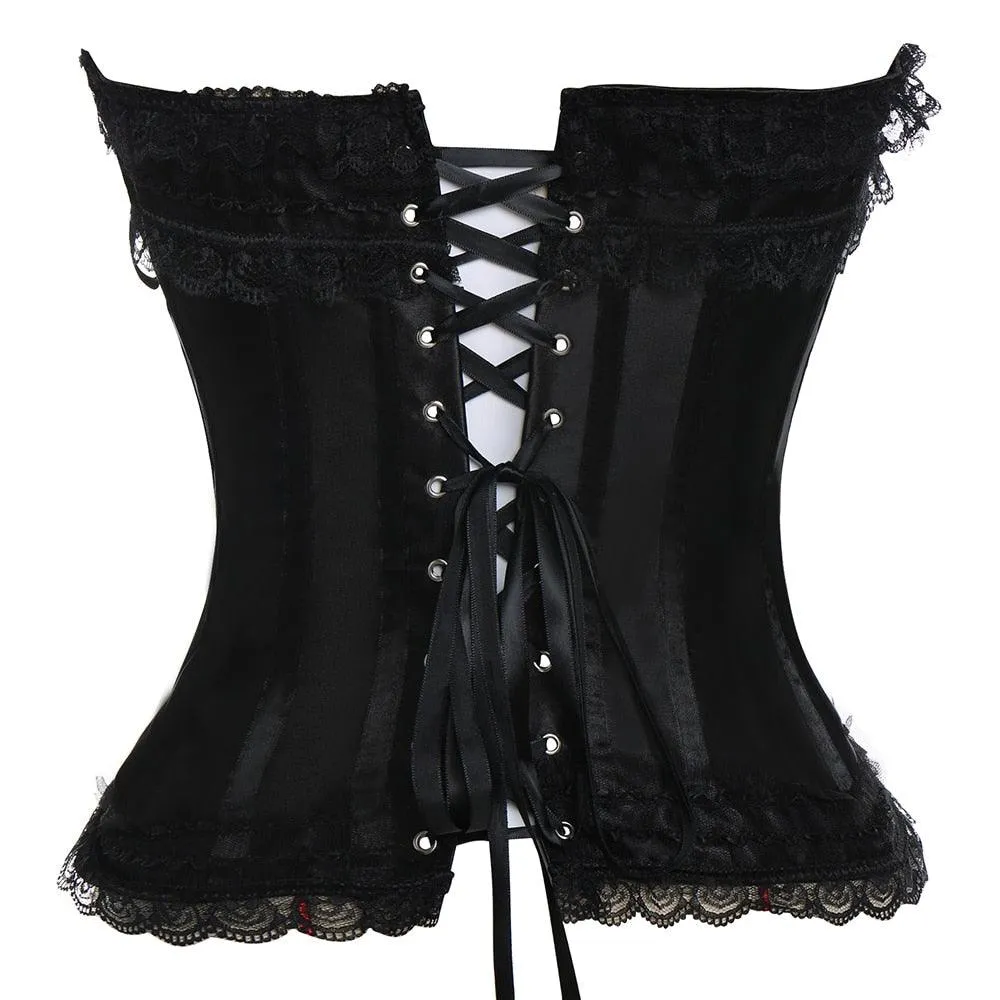 Floral Embroidery Corset Lingerie  Elegant Lace Bustier