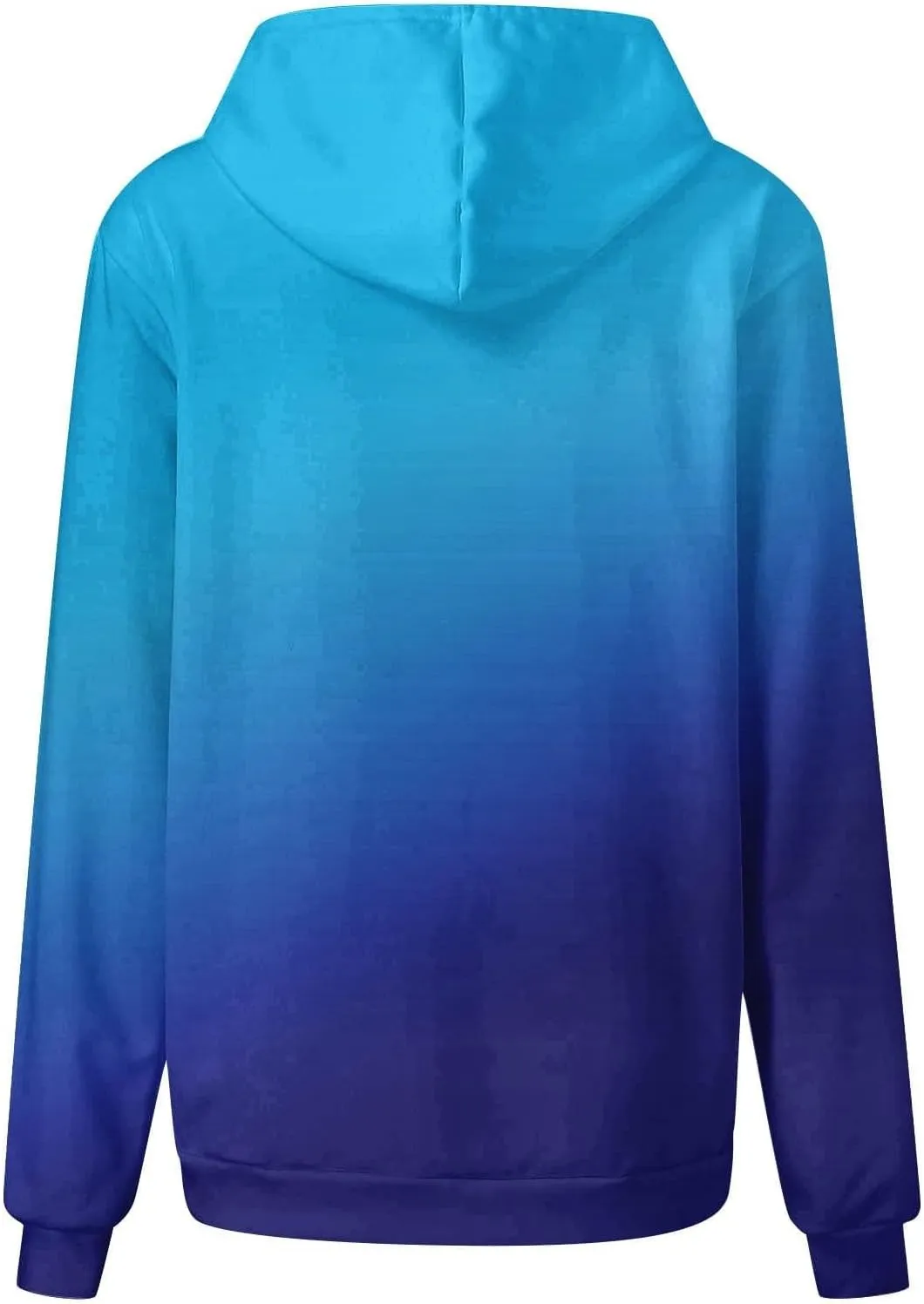 Hoodies For Women Gradient Long Sleeve Oversized Sweatshirts Loose Fit Drawstring Trendy Pullover Tops with Pocket 2024