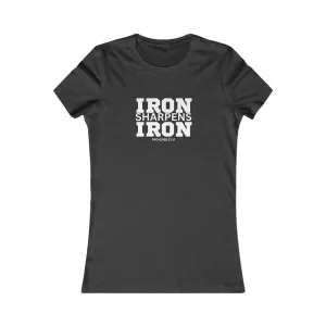 Iron Sharpens Iron - Women's Favorite Tee - White Logo - Plain Back
