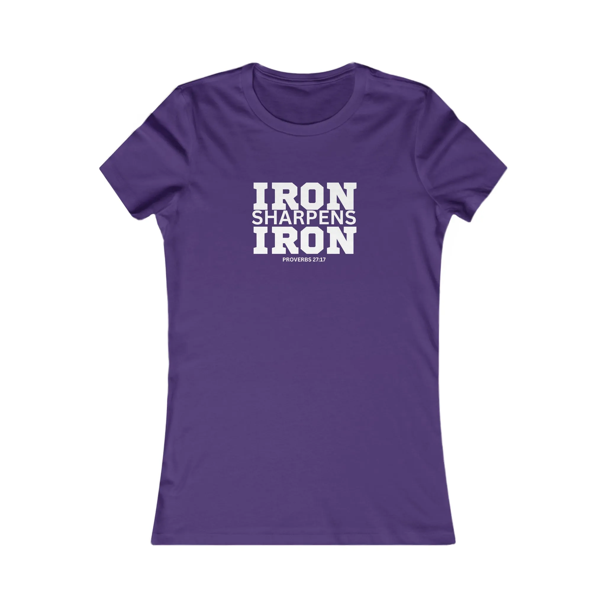 Iron Sharpens Iron - Women's Favorite Tee - White Logo - Plain Back