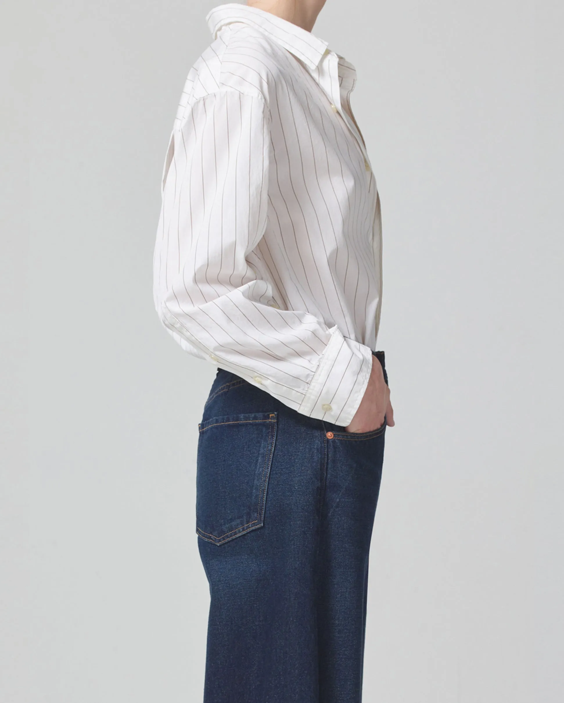 KAYLA SHIRT / BITTER CHOCOLATE STRIPE