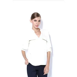Ketty More Women Long Sleeve Crepe Collar Neck Shirt-KMWSB741