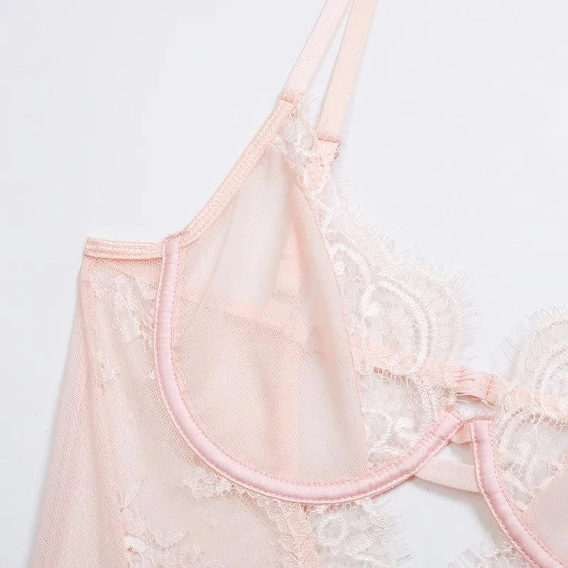 Lace Mesh Jumpsuit  Sexy Sling One-Piece Lingerie for Women