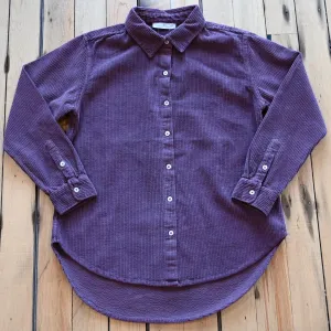 Ladies Corduroy Shirt in Burgundy