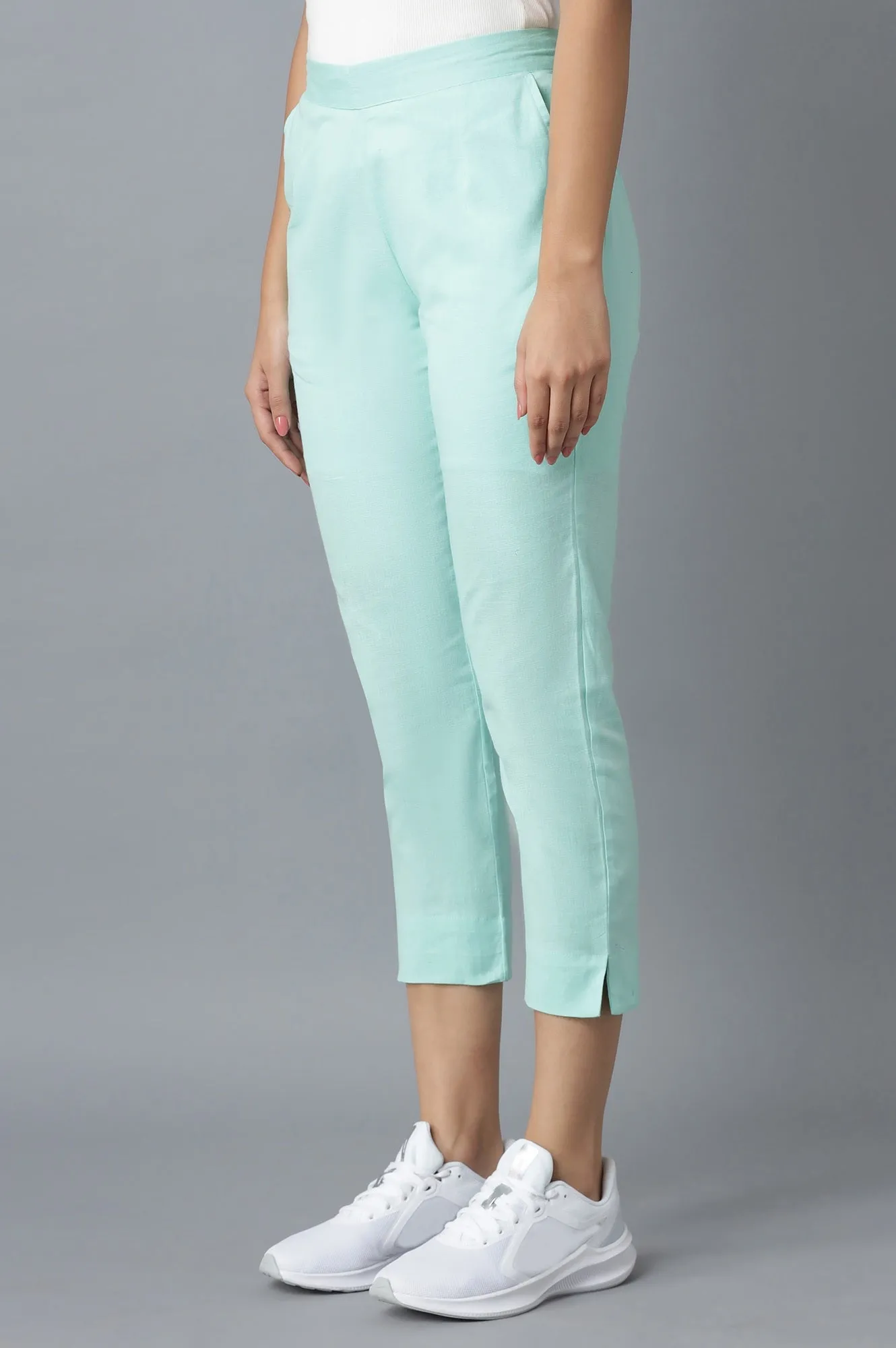 Light Blue Cotton Trouser