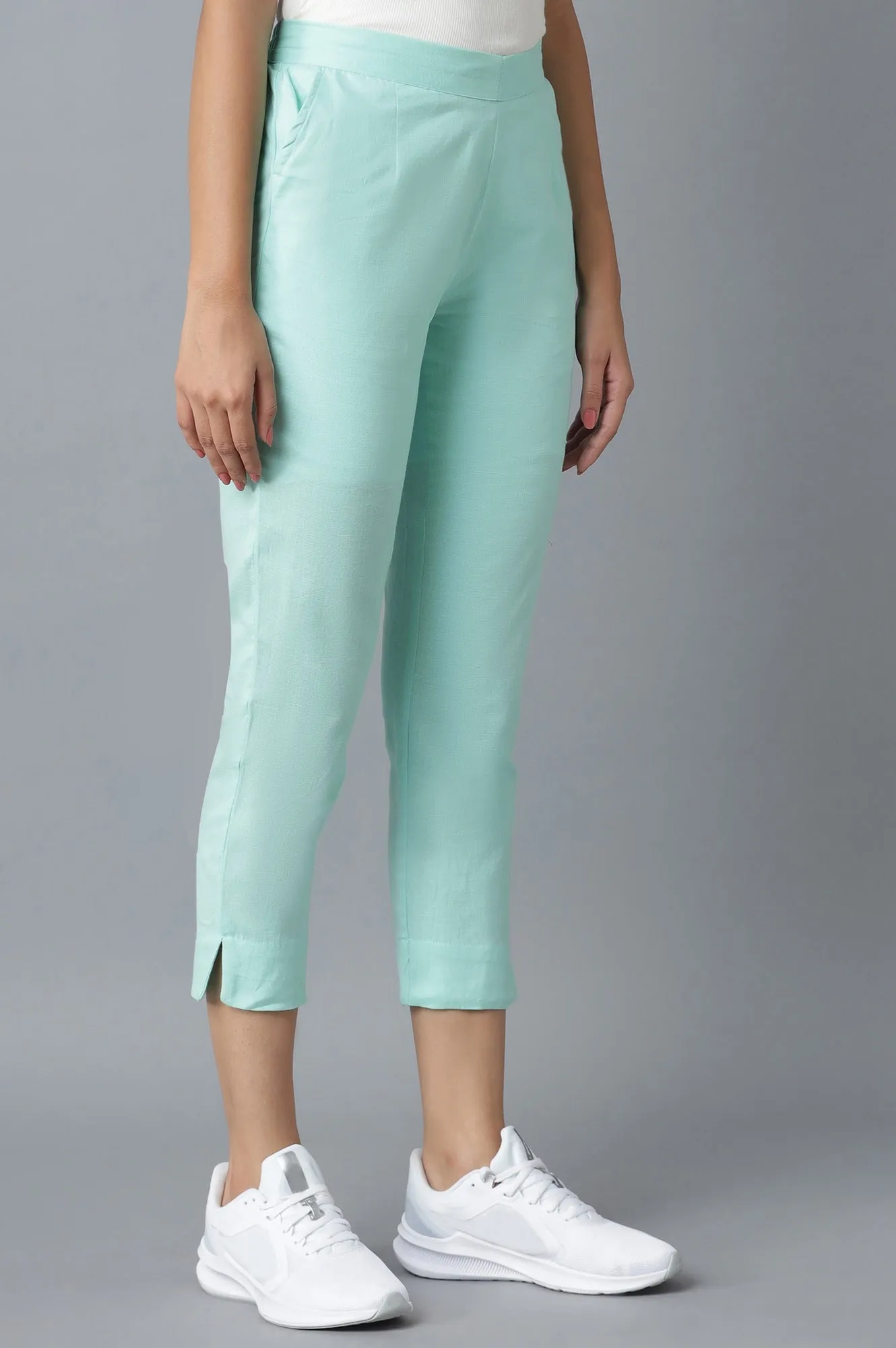 Light Blue Cotton Trouser