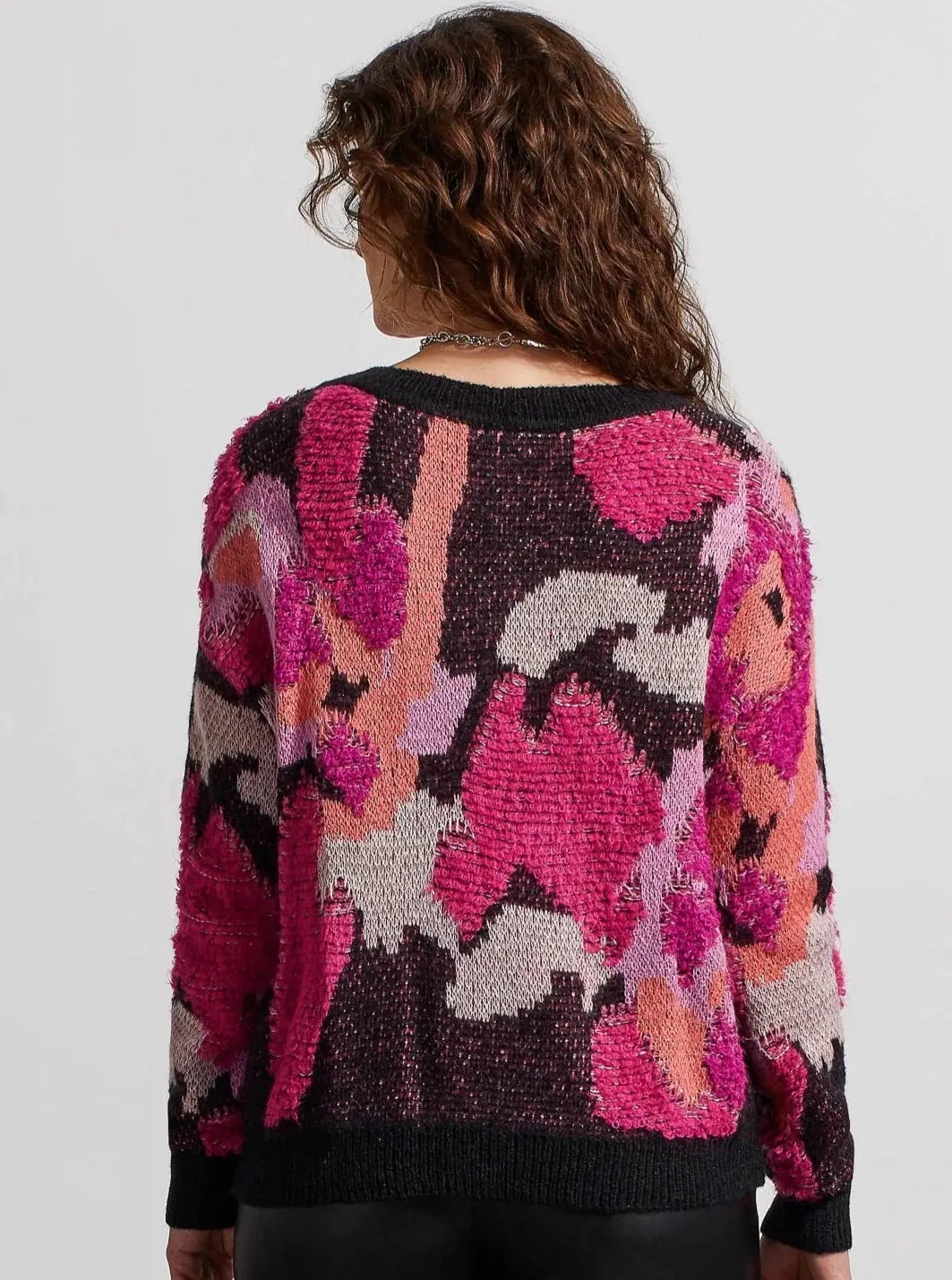 Long Sleeve V Neck Sweater [Black-5302O]