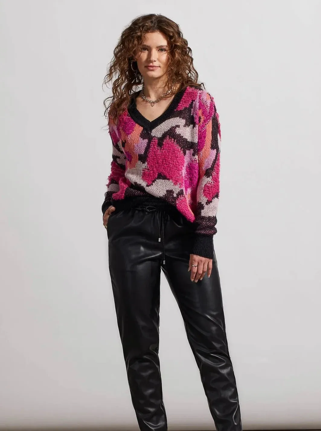 Long Sleeve V Neck Sweater [Black-5302O]