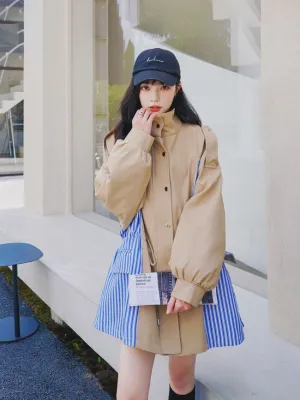 Loose Striped Windbreaker Popular Women's Jacket