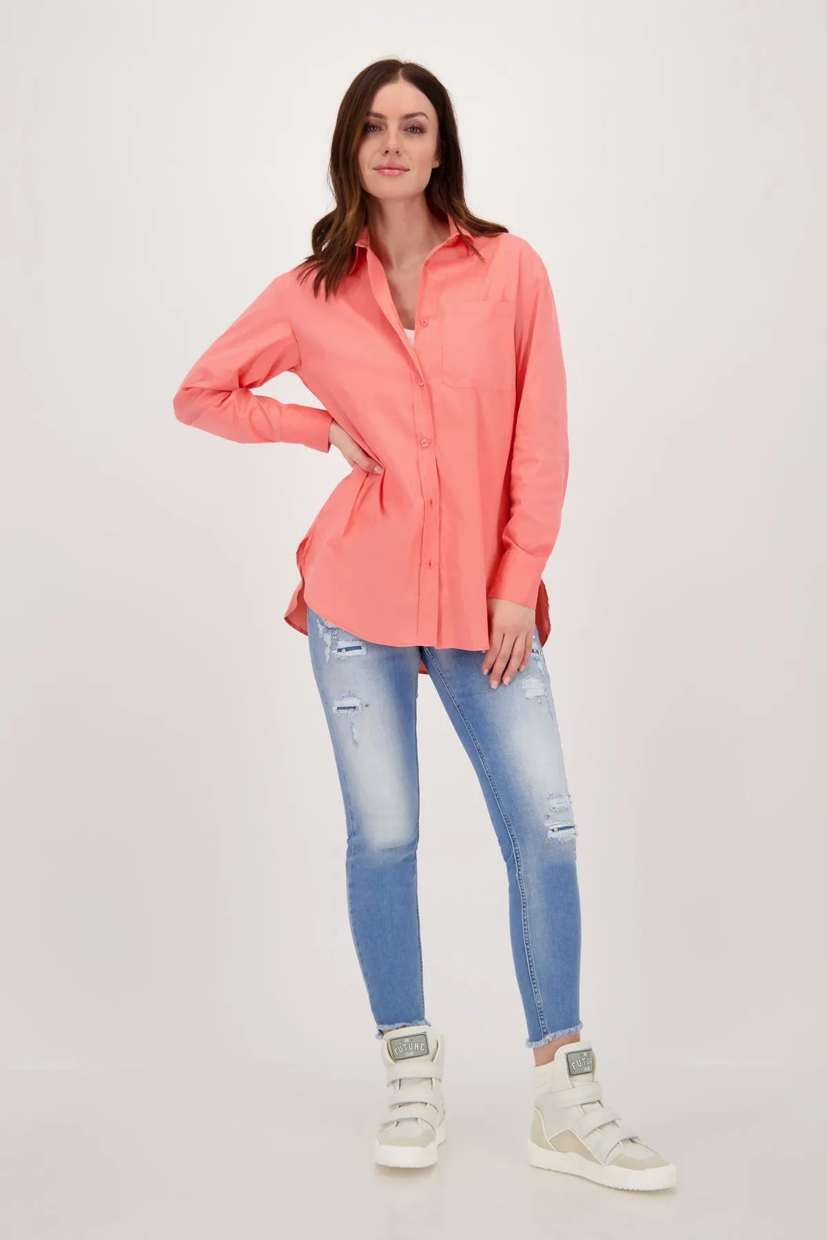 LS Cotton Shirt | Grapefruit