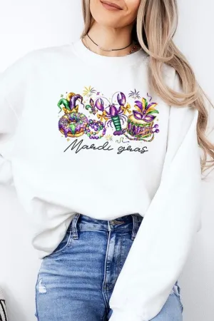 Mardi Gras Vibes Graphic Plus Sweatshirt