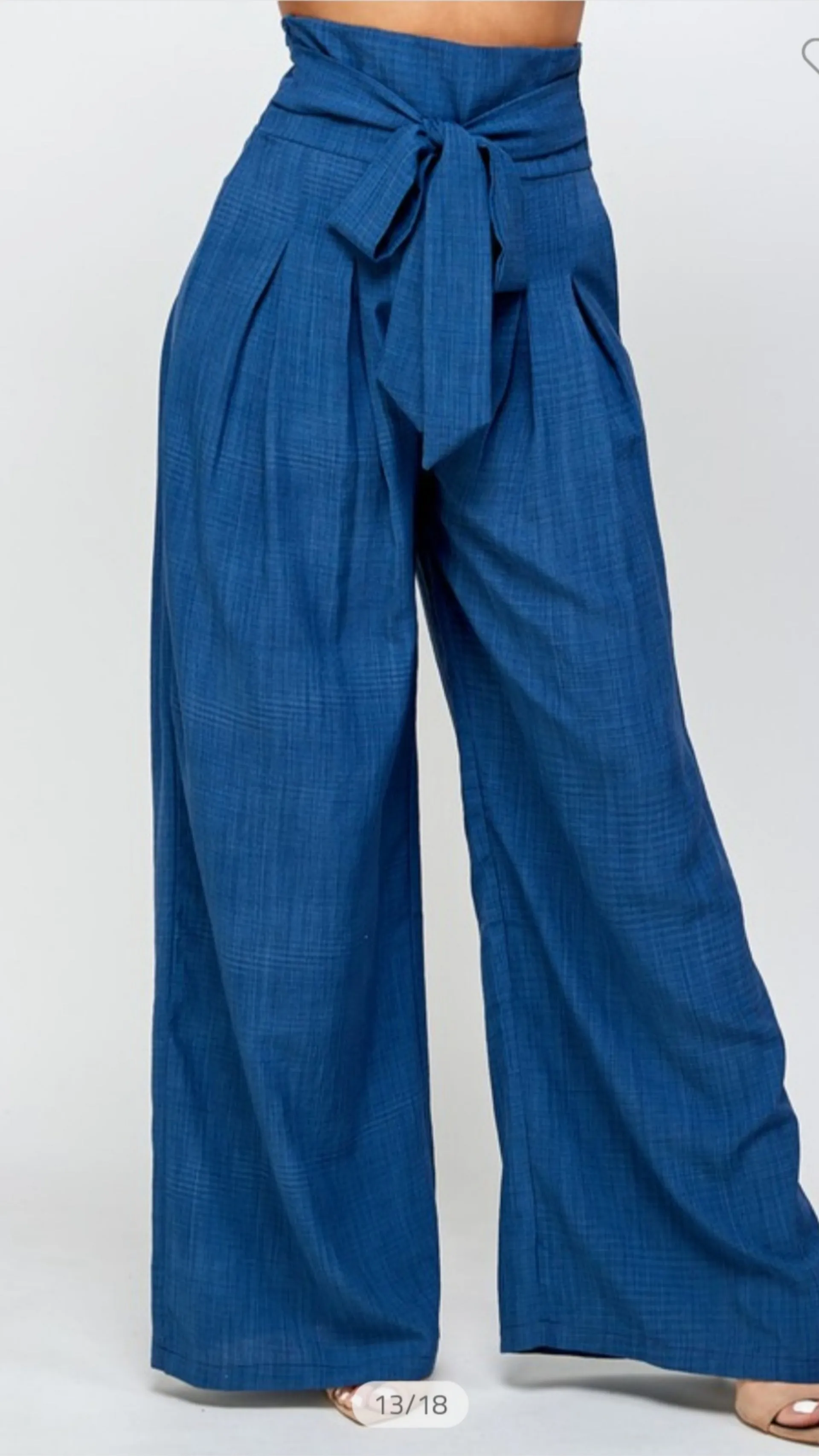 Office Type Palazzo Pants | Denim