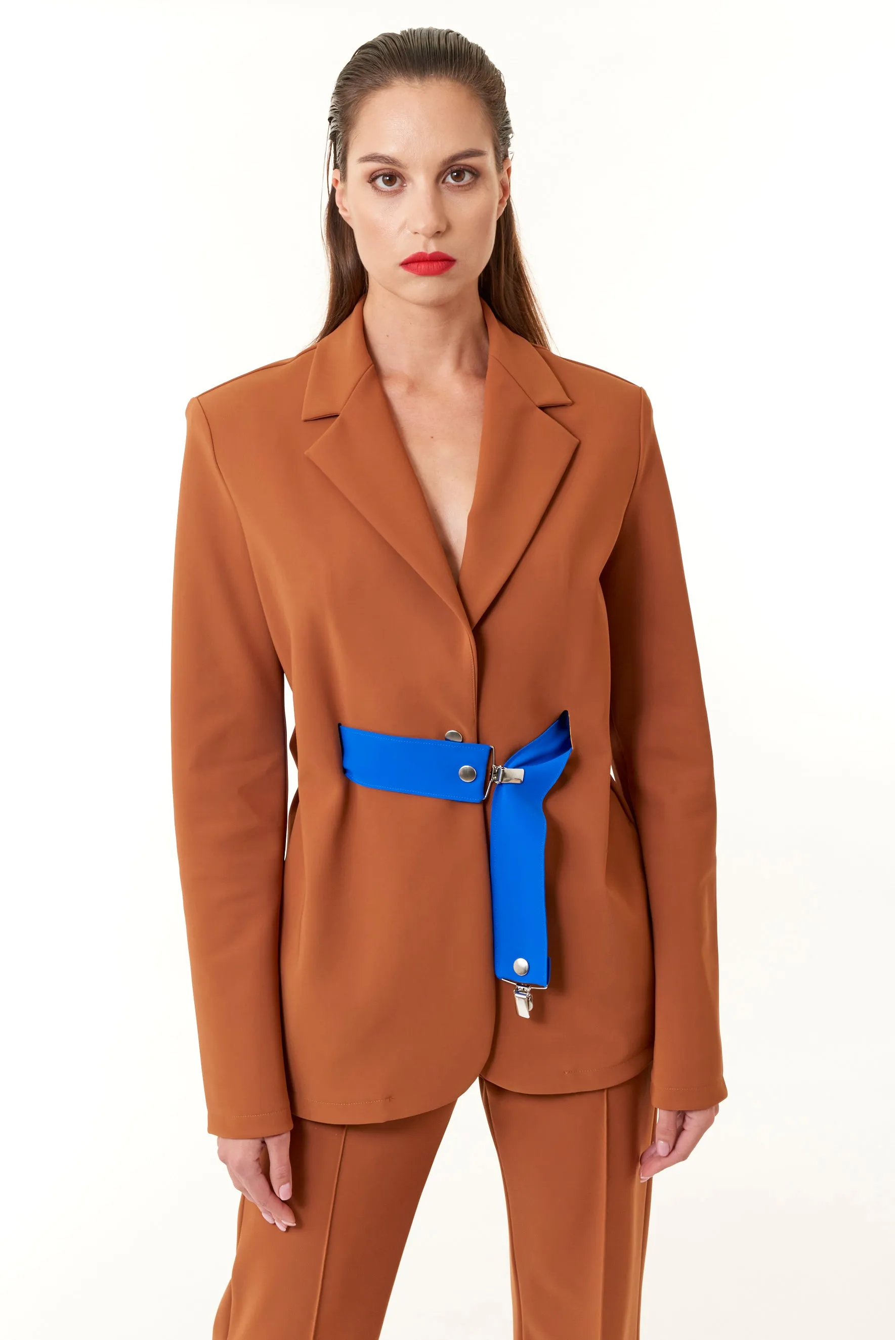 Opificio Modenese, Stretch Crepe, Sculpted Seattle Blazer in earthenware