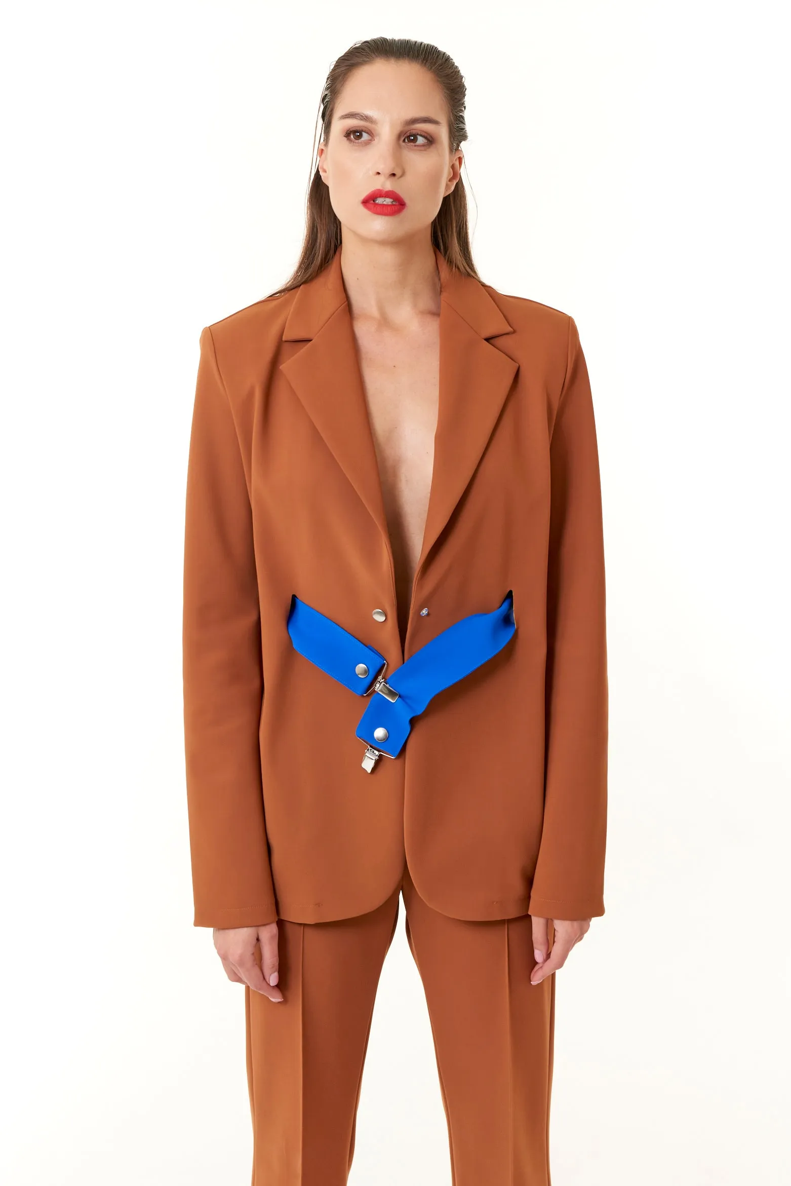 Opificio Modenese, Stretch Crepe, Sculpted Seattle Blazer in earthenware