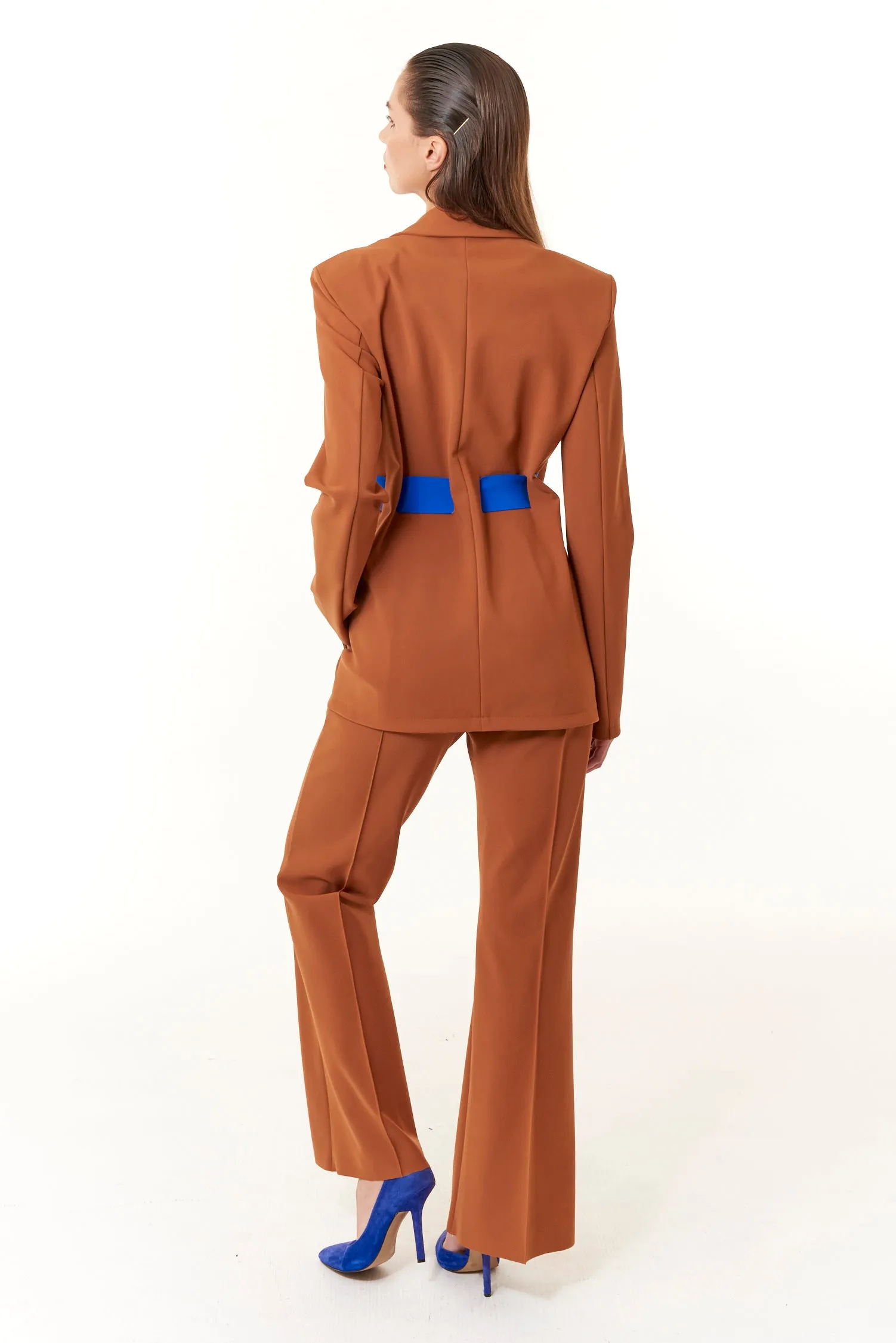Opificio Modenese, Stretch Crepe, Sculpted Seattle Blazer in earthenware