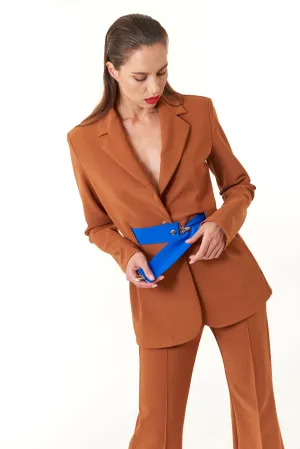 Opificio Modenese, Stretch Crepe, Sculpted Seattle Blazer in earthenware