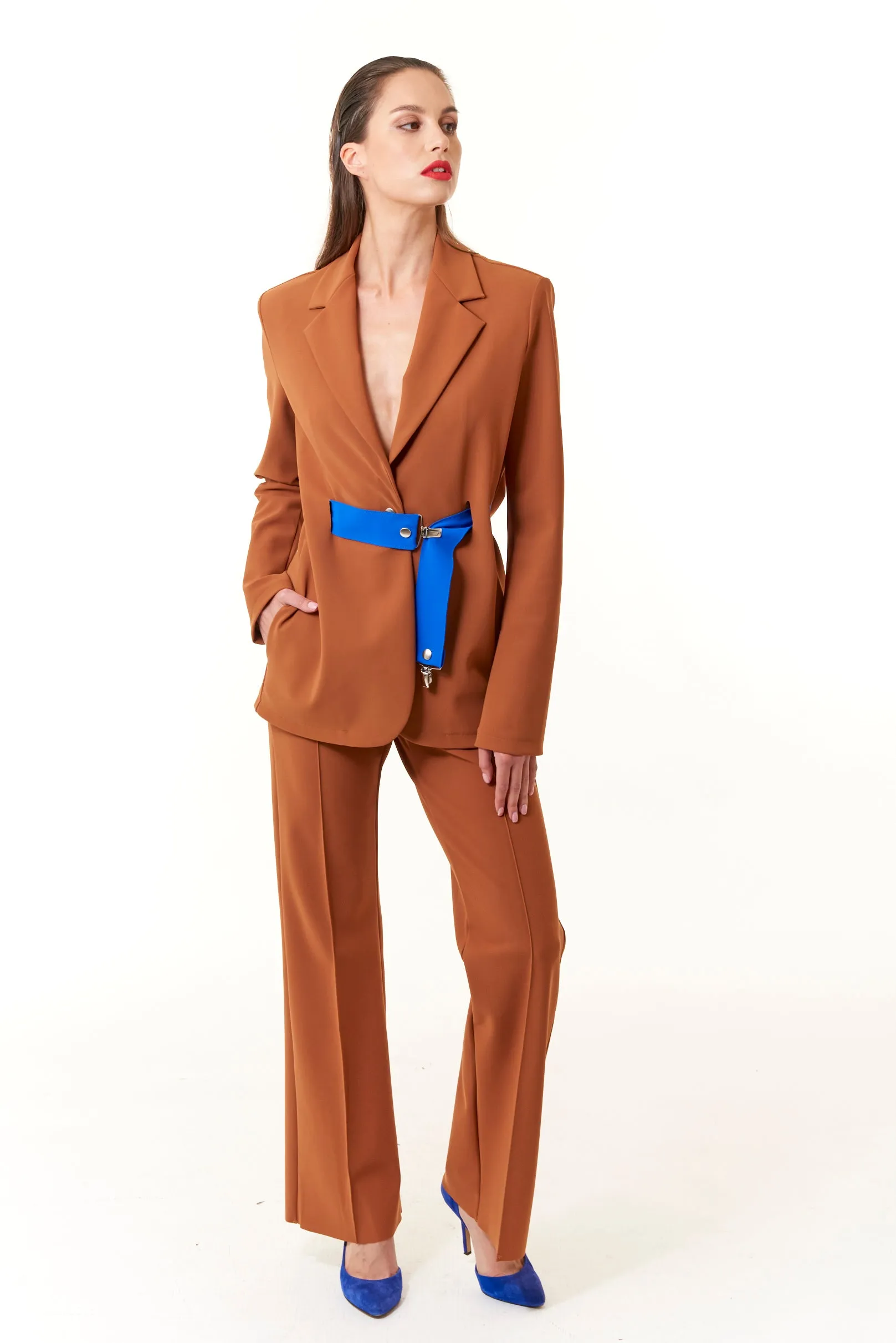 Opificio Modenese, Stretch Crepe, Sculpted Seattle Blazer in earthenware