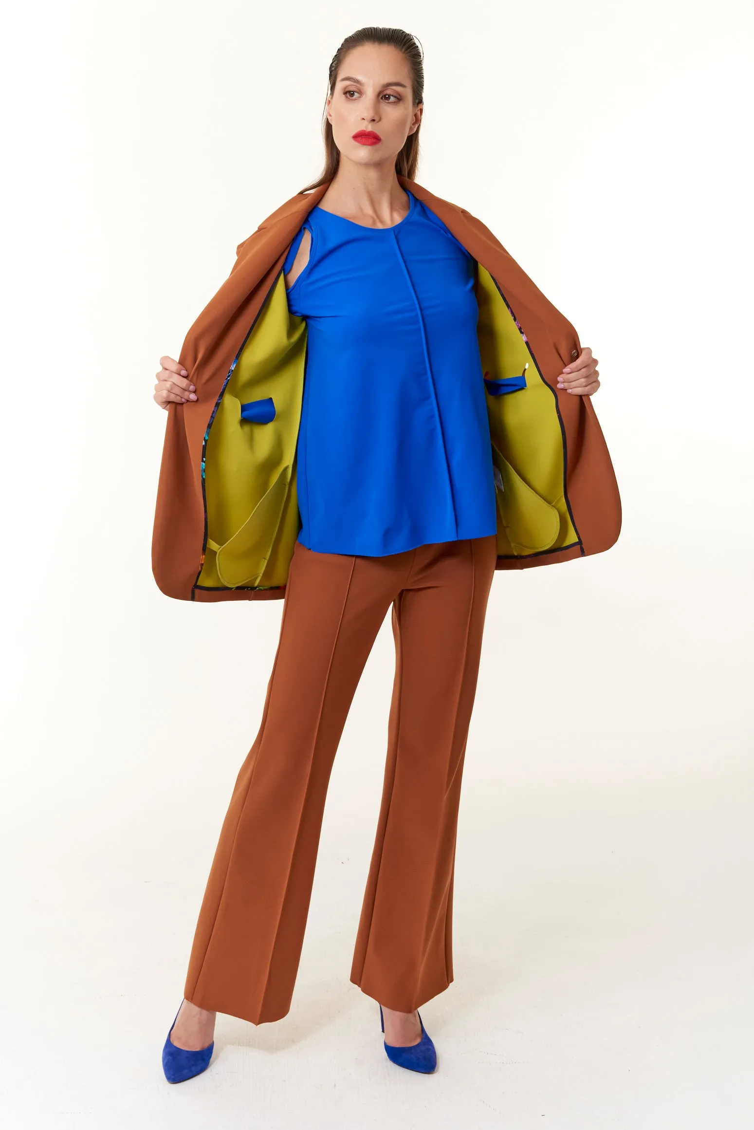 Opificio Modenese, Stretch Crepe, Sculpted Seattle Blazer in earthenware