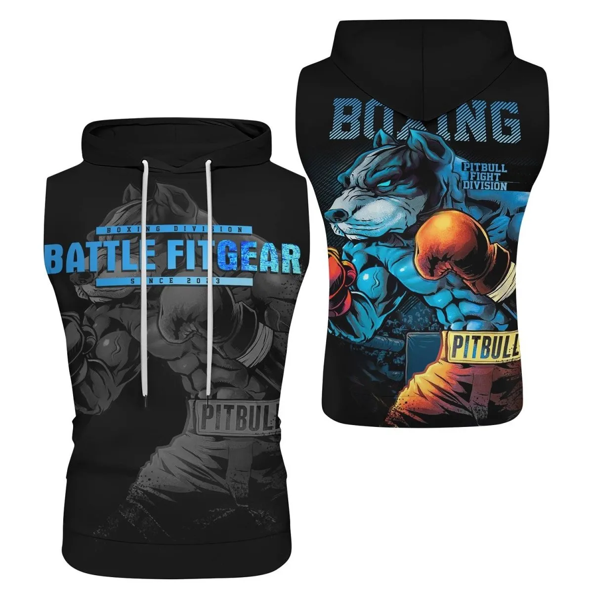 Pitbull Boxing Sleeveless Pullover & Zip Hoodie