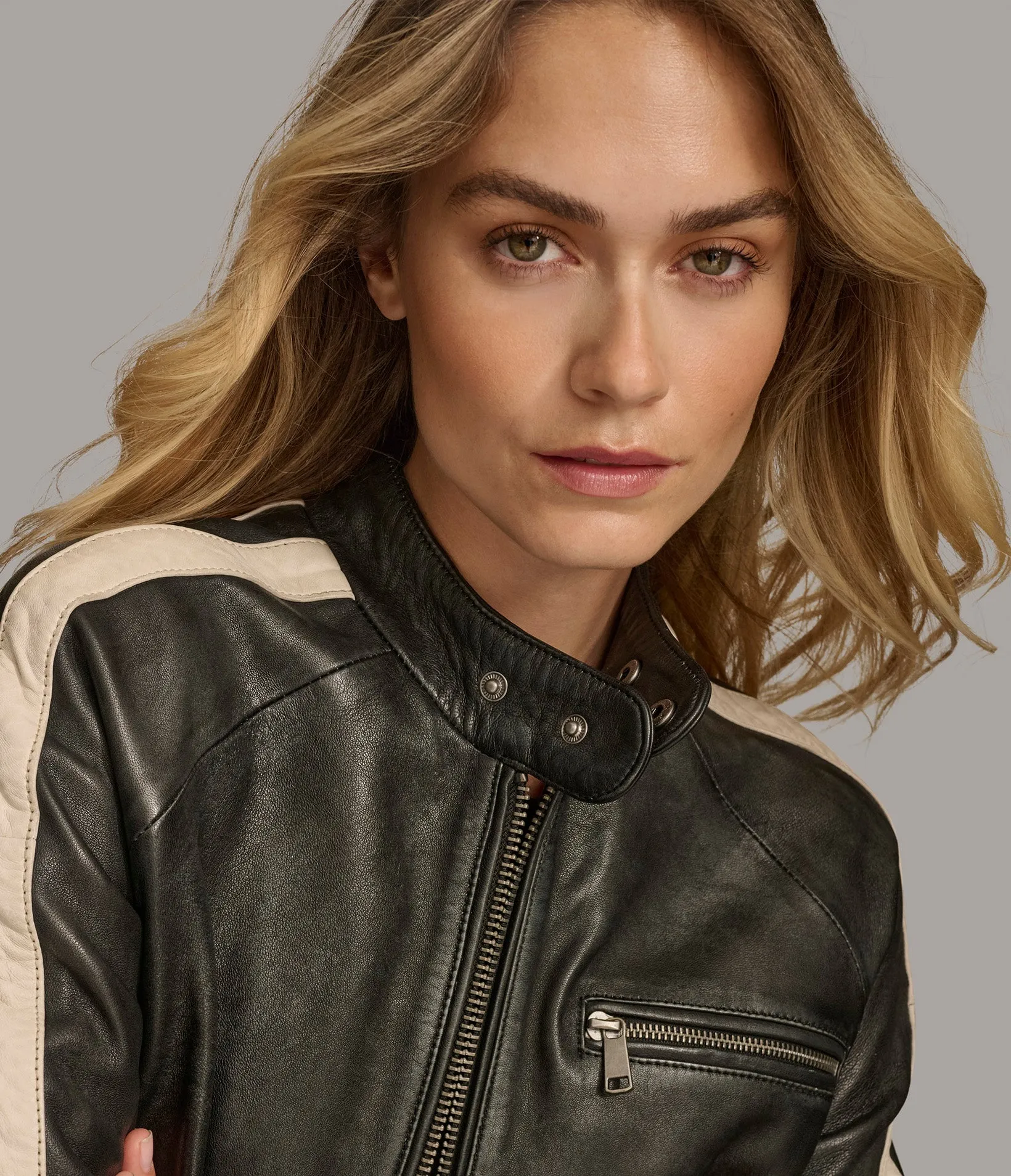 Presley Oversized Striped Boyfriend Racer Jacket