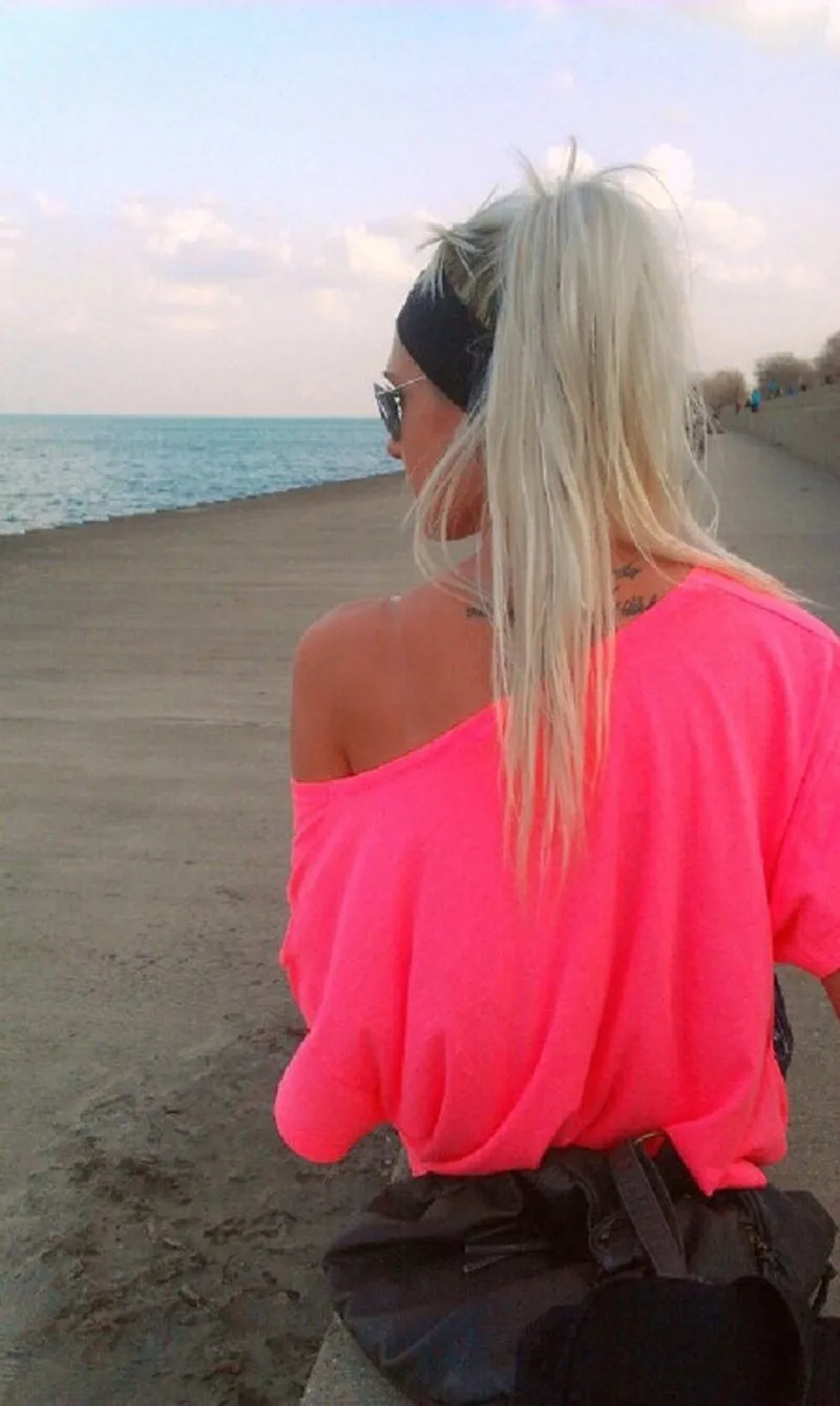 Pure Color Casual Loose Short Sleeves Sexy T-shirt
