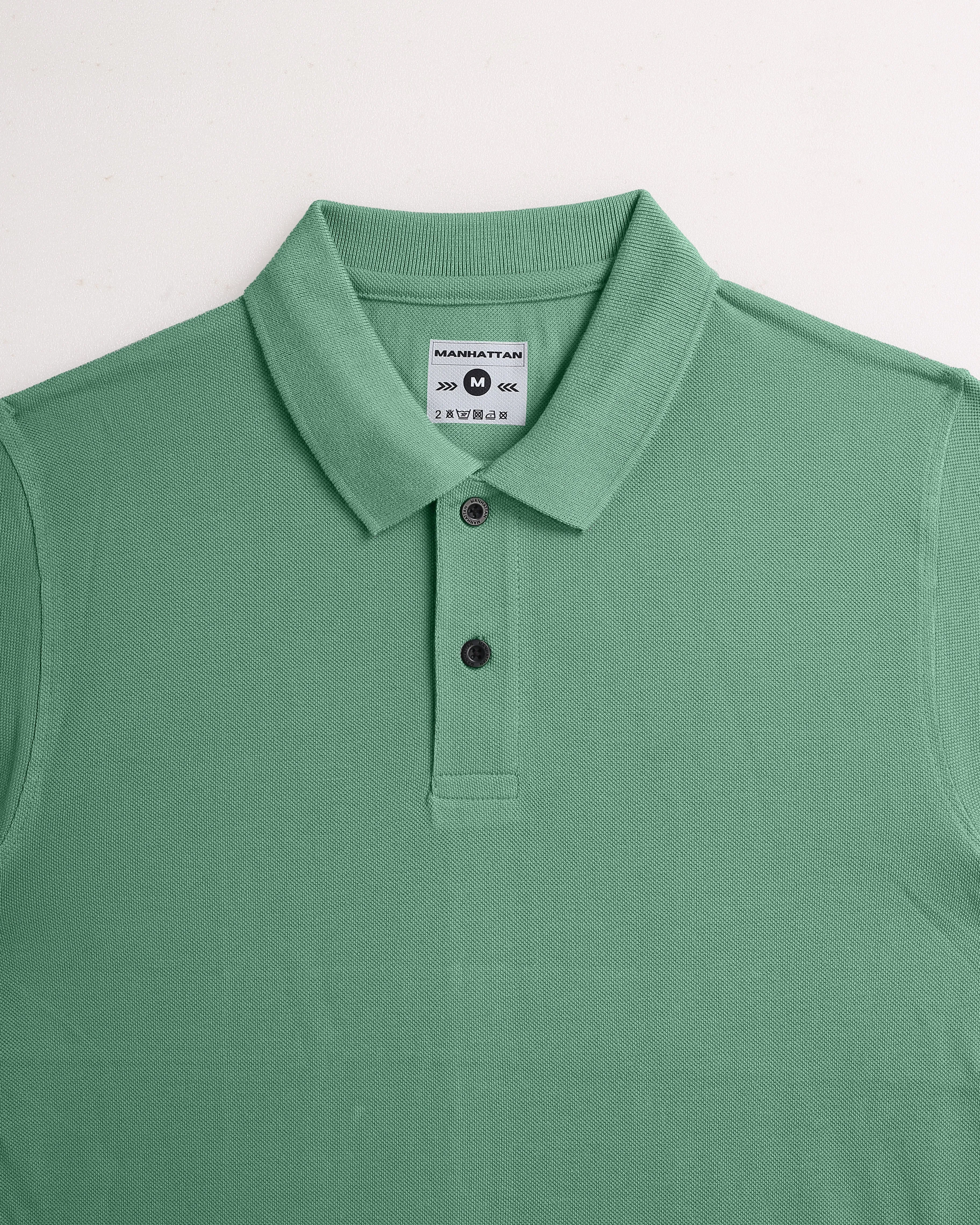 Pure Cotton Polo Plain T Shirts (Olive Green) Without Pocket