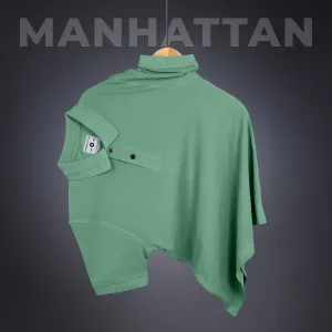 Pure Cotton Polo Plain T Shirts (Olive Green) Without Pocket