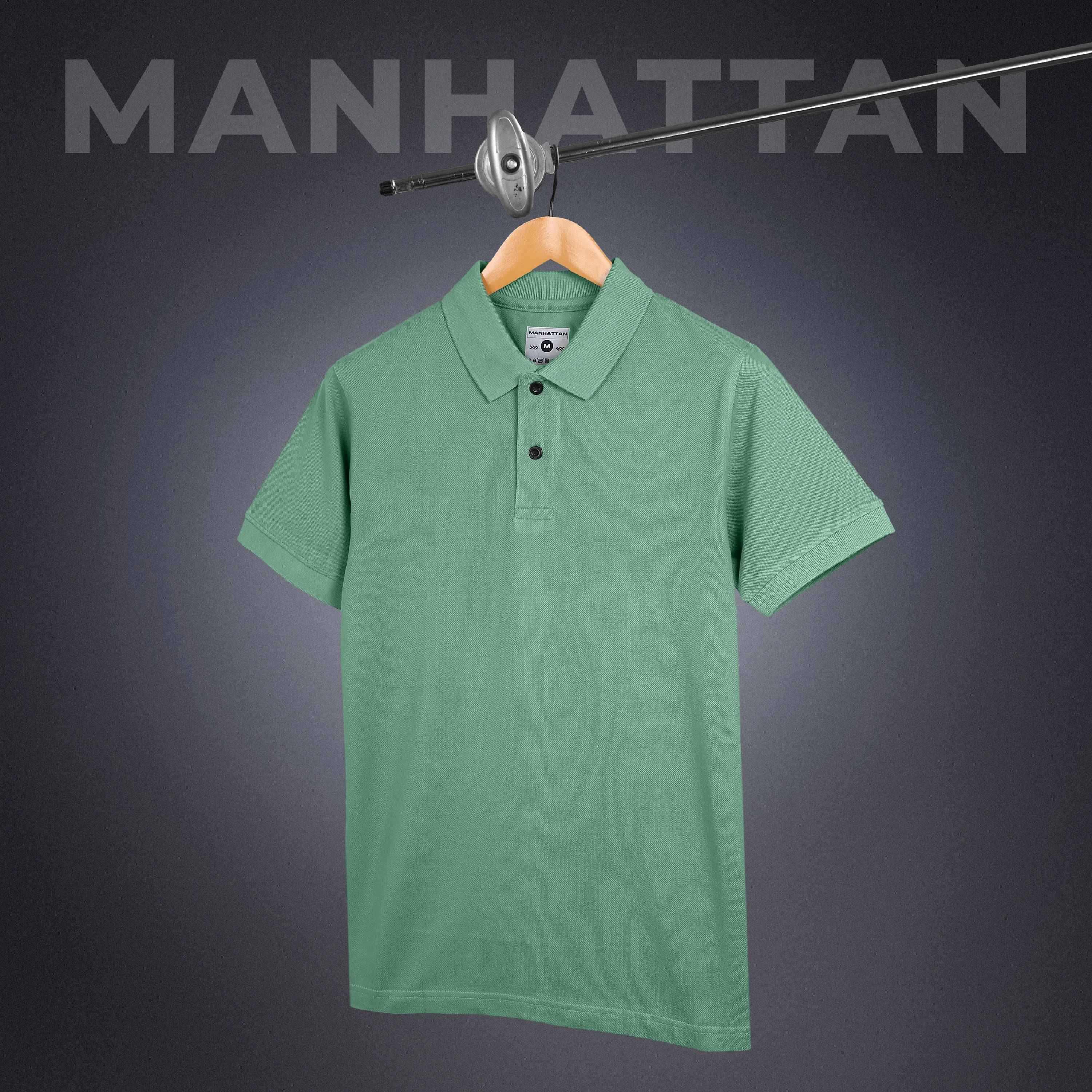 Pure Cotton Polo Plain T Shirts (Olive Green) Without Pocket