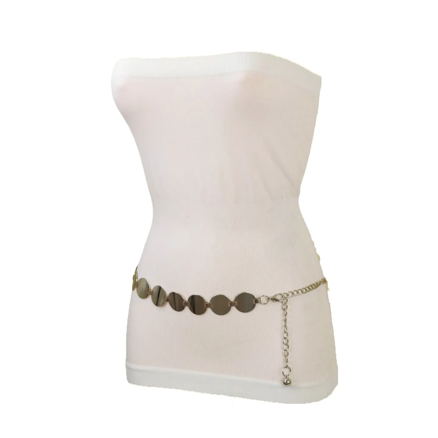 Silver Metal Chain Belt Circle Round Charm S M
