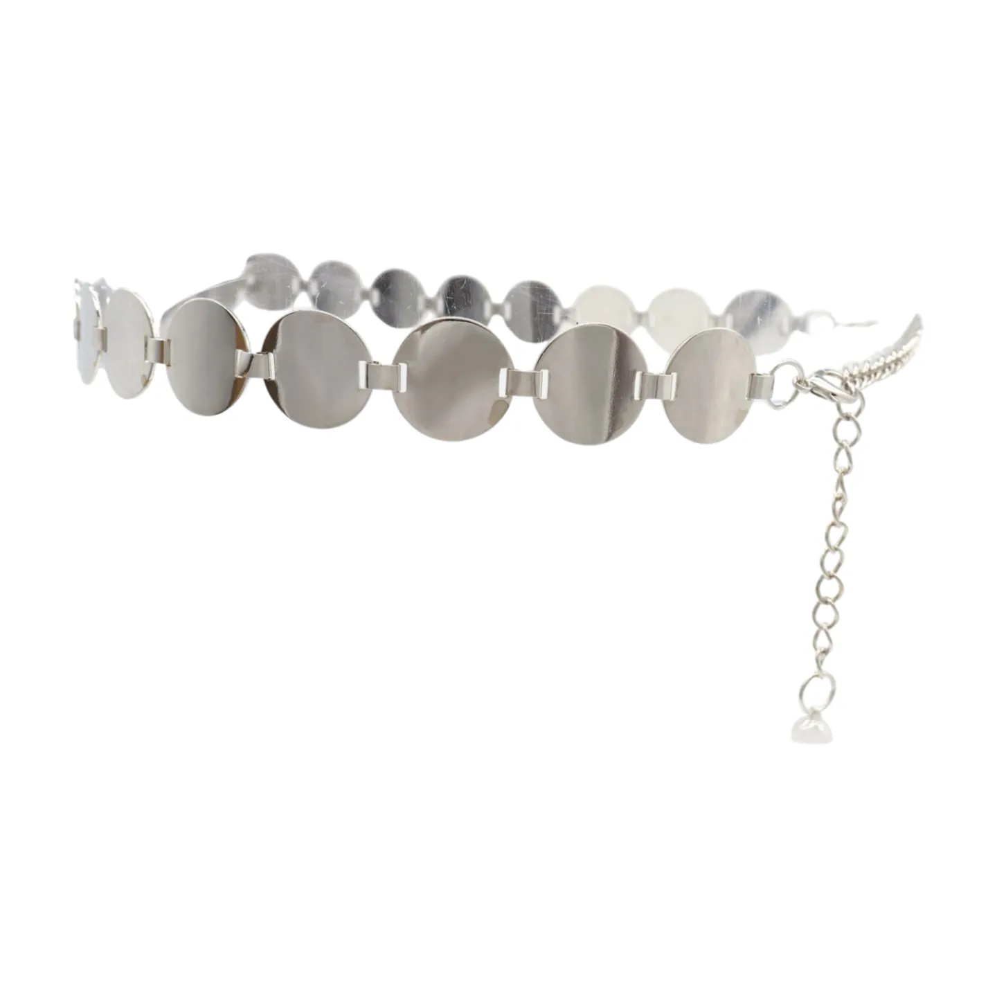 Silver Metal Chain Belt Circle Round Charm S M