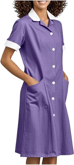 Summer Midi Dress for Women Short Sleeve Button Down Dress Lightweight Trendy Dress Collared Summer Dresses