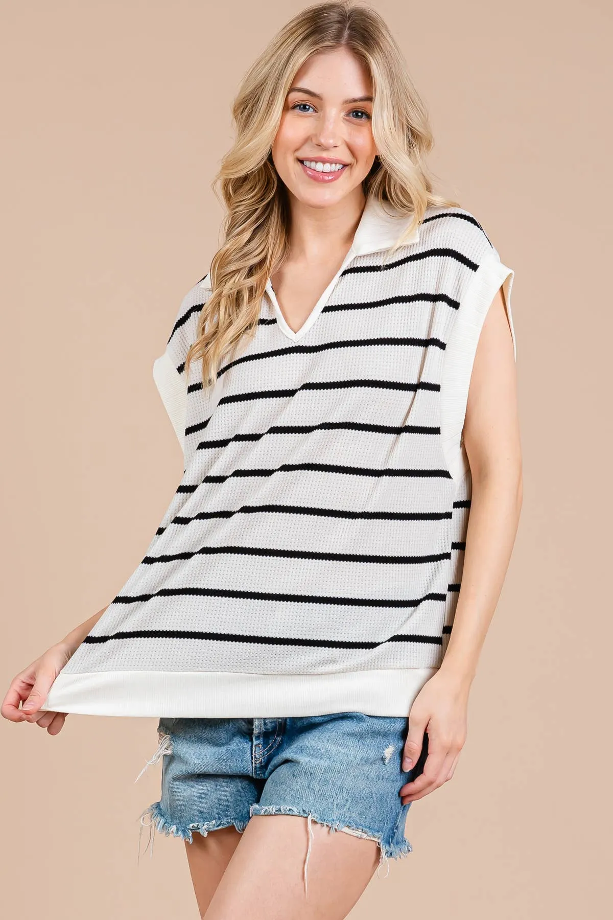 Summer Sweater Striped Sweater Vest