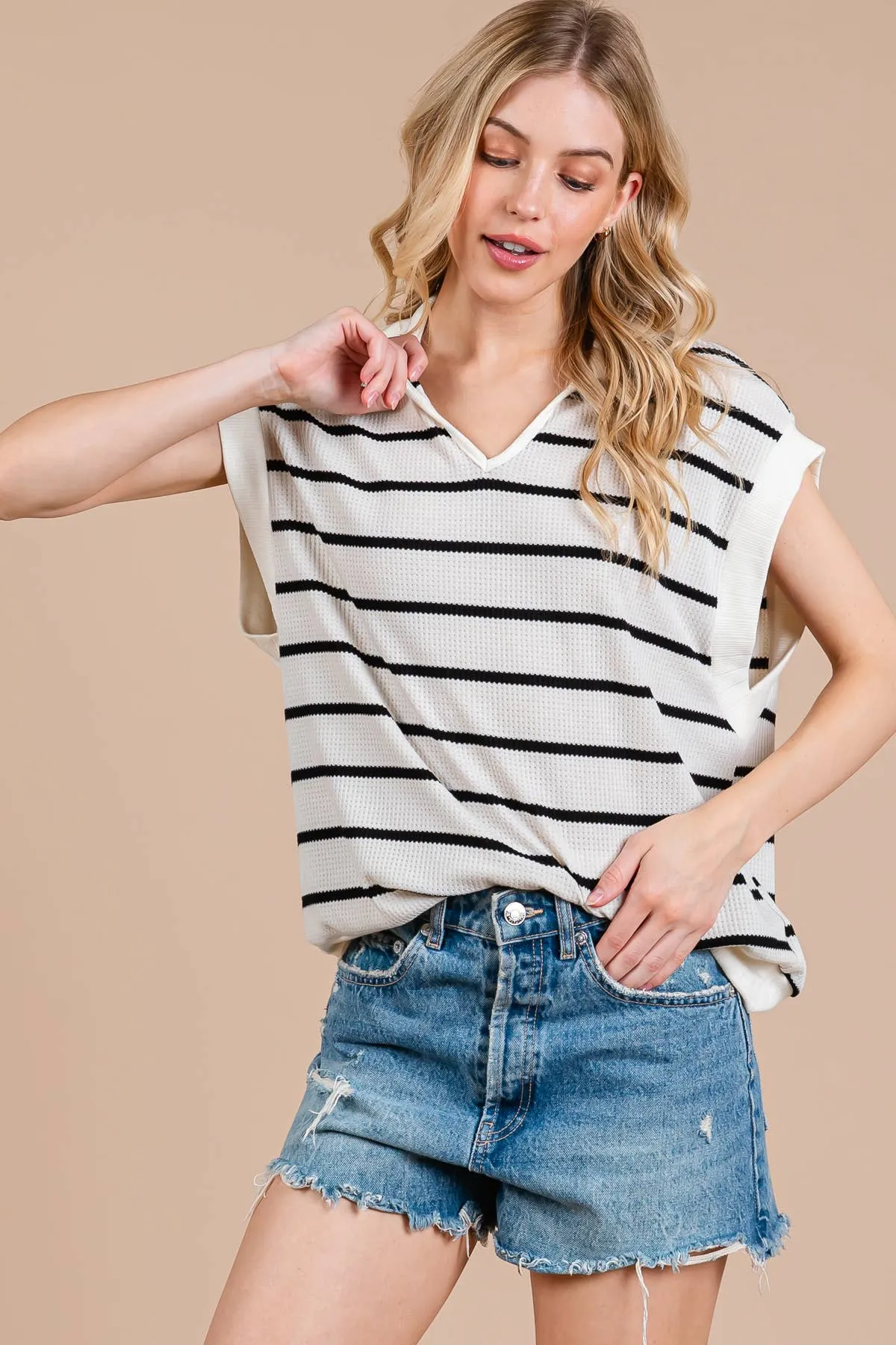 Summer Sweater Striped Sweater Vest