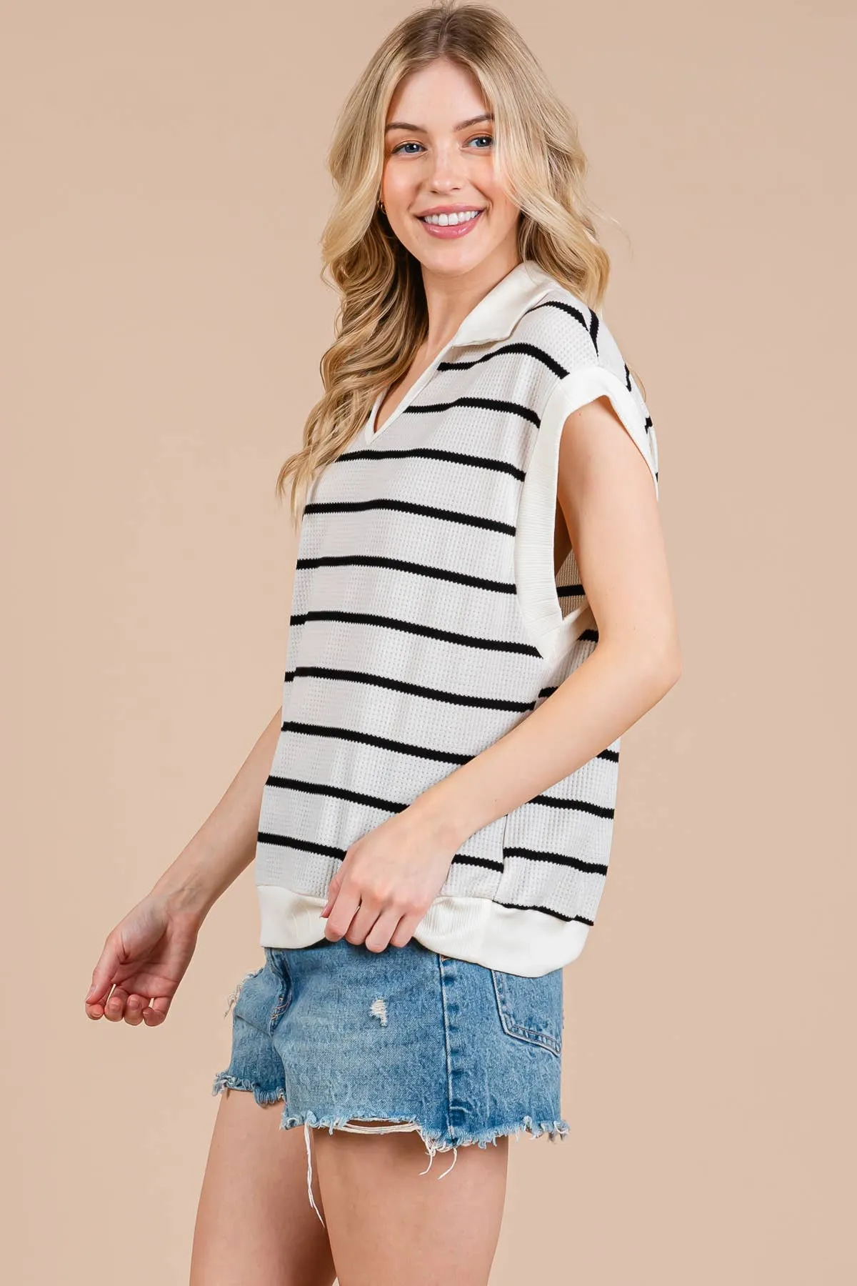 Summer Sweater Striped Sweater Vest