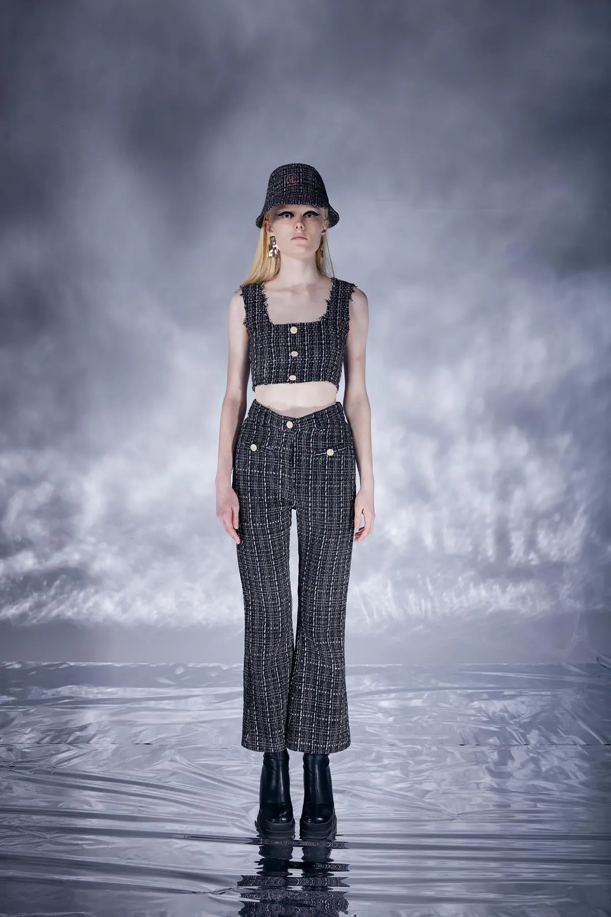 Tweed Pants Black