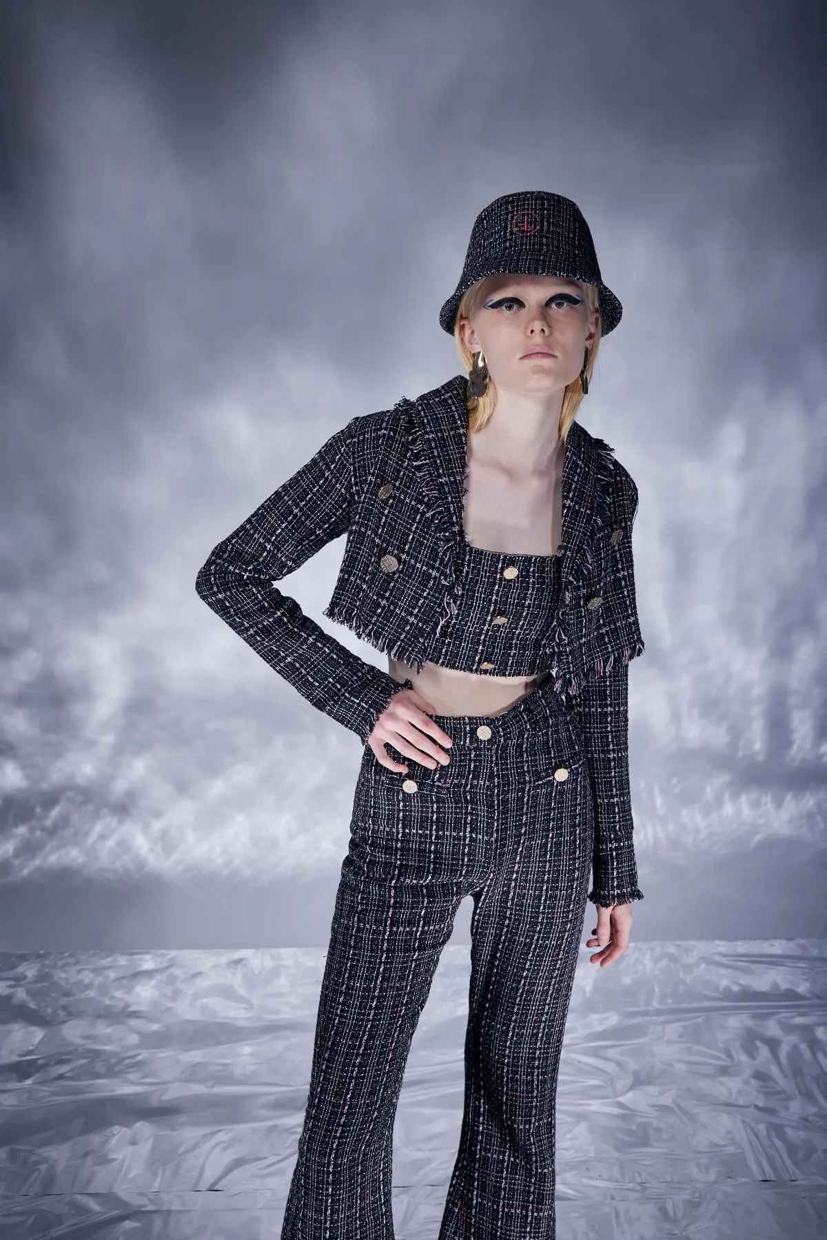 Tweed Pants Black
