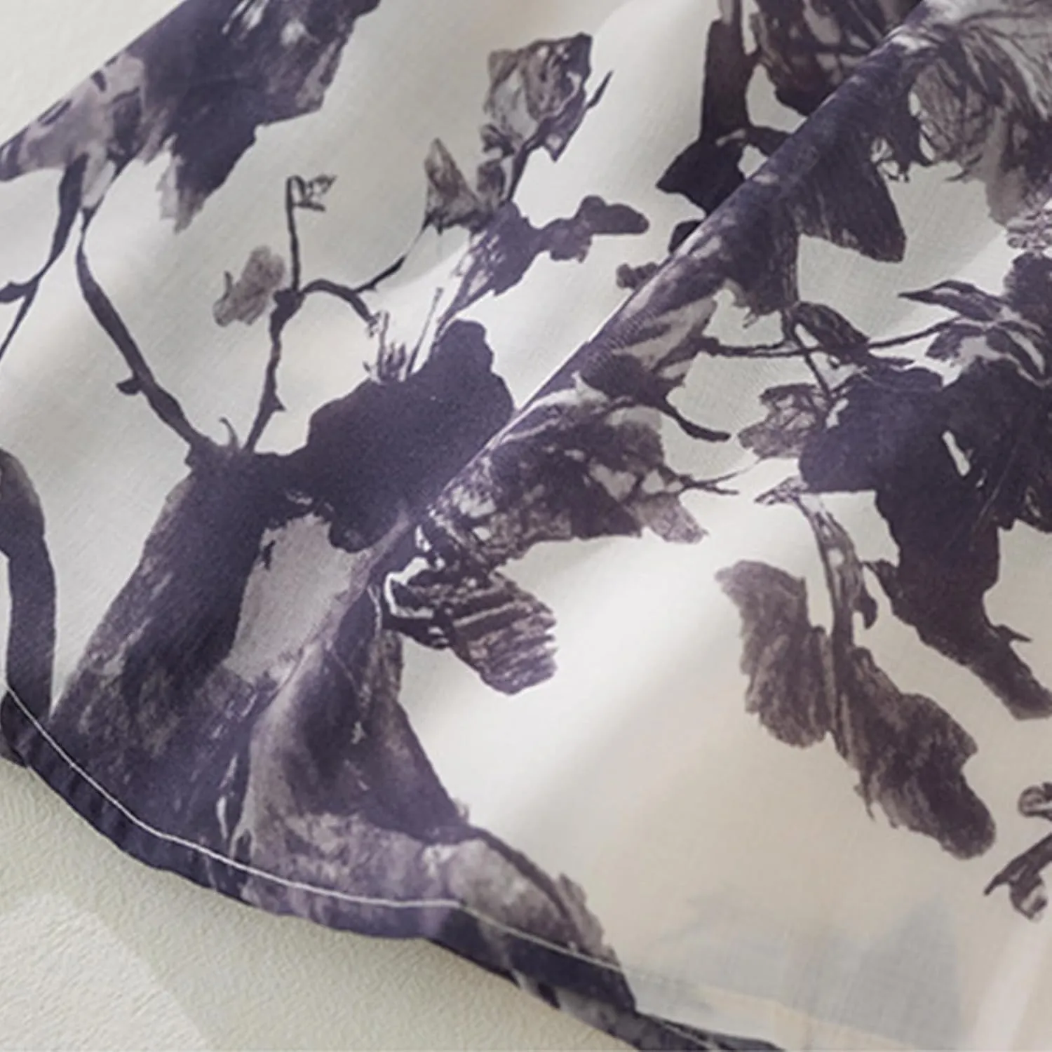 Vintage Floral Print Midi Skirt Women Drawstring Elastic Waist Flowy A-Line Skirts Casual Lightweight Beach Skirt